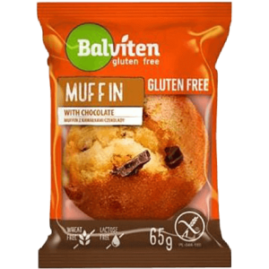 MUFFIN ΜΕ ΚΟΜΜΑΤΑΚΙΑ ΣΟΚΟΛΑΤΑΣ ΧΩΡΙΣ ΓΛΟΥΤΕΝΗ 65ΓΡ BALVITEN