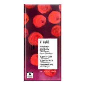 ΣΟΚΟΛΑΤΑ ΜΑΥΡΗ ΜΕ ΚΡΑΝΜΠΕΡΙ 5 ΤΕΜΑΧΙΩΝ 80ΓΡ VIVANI BIO