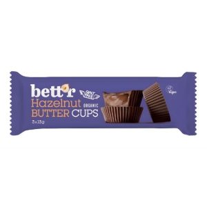 NUT BUTTER CUPS ΜΕ ΠΡΑΛΙΝΑ ΦΟΥΝΤΟΥΚΙΟΥ (3Χ13ΓΡ) 12 ΤΕΜΑΧΙΩΝ BETTR ΒΙΟ
